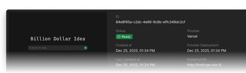 InsForge deployment preview