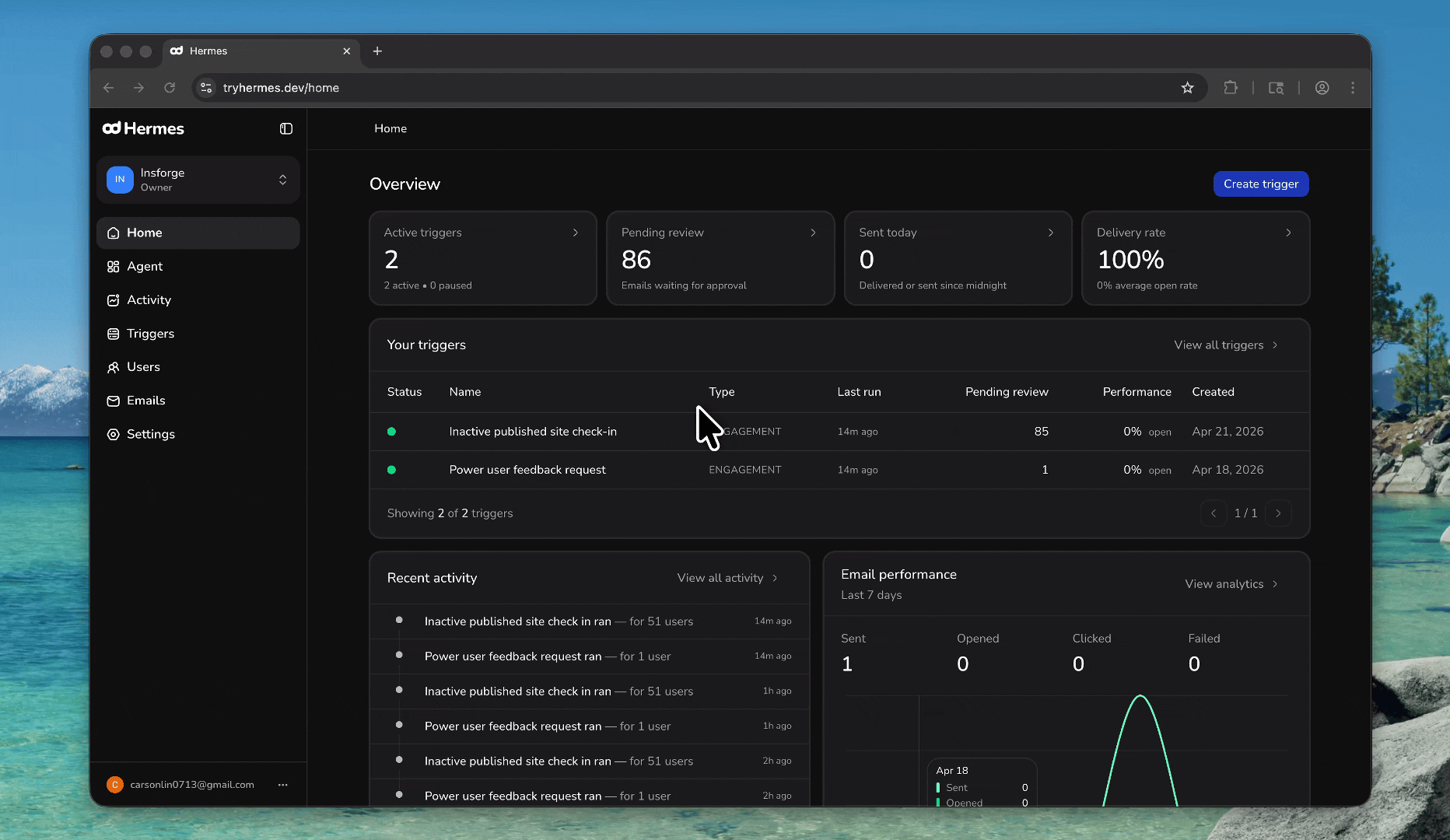 Hermes with InsForge