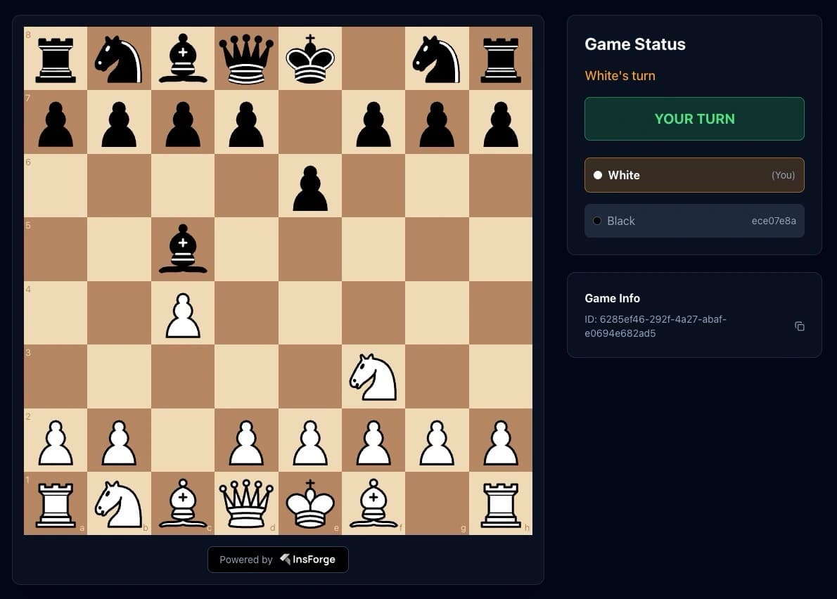 Realtime multiplayer chess game demo